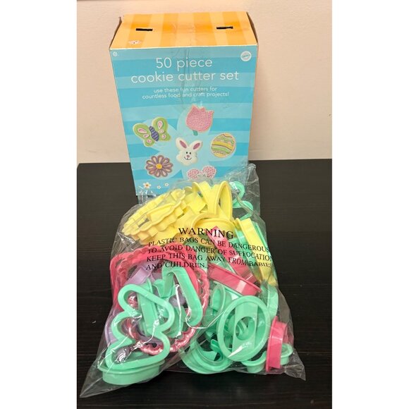 50 Piece Cookie Cutter Set Easter Spring With Alphabet Numbers & Shapes Wilton - Picture 1 of 5